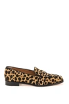 Aquazzura Martin Grosgrain-trimmed Loafers In Animal Print Ponyhair In Natural Black (beige)