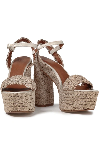 Castaã±er Arnette Braided Satin Platform Sandals In Gray | ModeSens