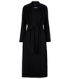 's Max Mara Esturia Belted Double Wool Long Coat In Black