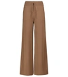 Max Mara Brown Wool Wide Leg Lounge Pants In Brown