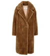 Yves Salomon Brown Meteo Maxi Single Breasted Coat In Brown