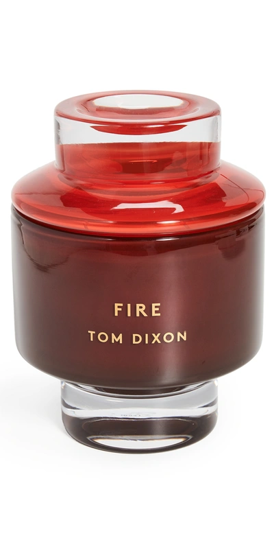Tom Dixon Large Fire Candle In Red