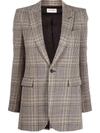 SAINT LAURENT SINGLE-BREASTED CHECKED BLAZER