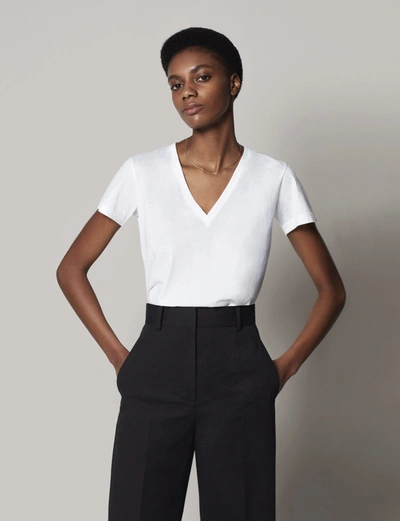 ANOTHER TOMORROW V-NECK,A019CT002-CO-WHTXL