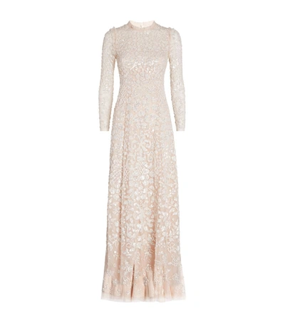 Needle & Thread Aurelia Sequin-embellished Ruffled Tulle Gown In Pink