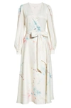 TED BAKER FLORAL LONG SLEEVE MAXI DRESS