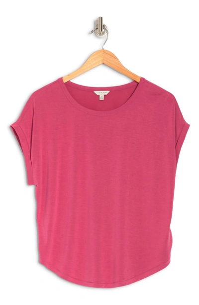 Lucky Brand Sandwash Dolman Tee In Red Violet