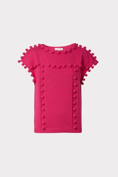 Milly Boat-neck Bobble Sweater In Pink