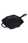 Le Creuset 10 Inch Square Enamel Cast Iron Grill Pan In Indigo