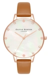 Olivia Burton Timeless Classic Leather Strap Watch, 20mm In White Mop