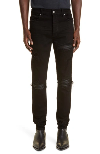 Amiri Mx1 Distressed Skinny-fit Jeans In Black