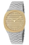 GUCCI 25H TWO-TONE STAINLESS STEEL BRACELET WATCH, 38MM,YA163405