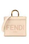 FENDI FENDI SUNSHINE LOGO DEBOSSED MEDIUM TOTE BAG