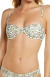 Tory Burch Floral Print Underwire Bikini Top In Vintage Floral Paisley