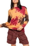 Free People Be Free Tie Dye Oversize Long Sleeve T-shirt In French Roast