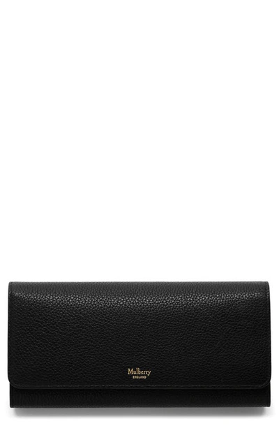 Mulberry Leather Continental Wallet In Black