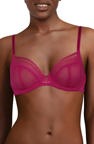 Chantelle Lingerie Parisian Allure Plunge Underwire Bra In Magenta