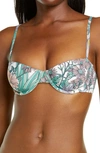 Tory Burch Floral Print Underwire Bikini Top In Hibiscus