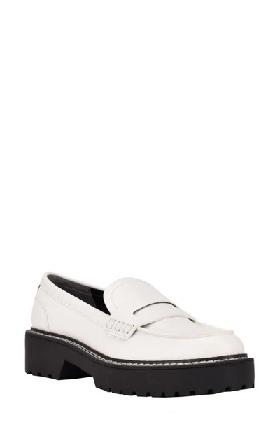 Calvin Klein Suzie Penny Loafer In White