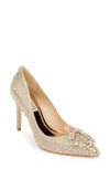 Badgley Mischka Women's Cher Ii Embellished Pumps In Platinum Glitter