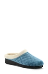 Flexus By Spring Step Sleeper Quilted Slipper In Blue