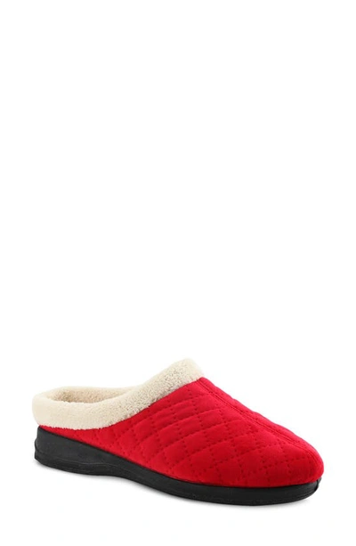 Flexus By Spring Step Sleeper Quilted Slipper In Red