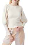 French Connection Joss Puff Sleeve Sweater In Beige