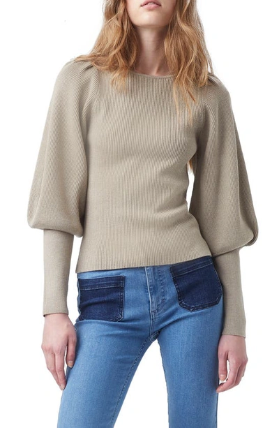 French Connection Joss Puff Sleeve Sweater In Soft Truffle