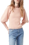French Connection Joss Puff Sleeve Sweater In Dusty Pink