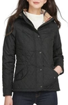 Barbour Plus Millfire Hooded Quilted Coat In Black/ Hessian
