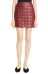 MILLY SONIA FAUX LEATHER QUILTED MINISKIRT,81SS46-Y1