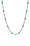 Degs & Sal Turquoise Twisted Cable Chain Necklace In Silver