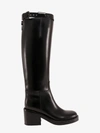 Ann Demeulemeester Leather Stan Heel Riding Tall Boots In Black