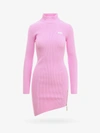Gcds Ribbed Knit Asymmetric Hem Dress In Pink
