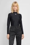 Marine Serre Black Training Second Skin Long Sleeve T-shirt In Black