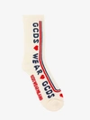 Gcds Slogan Intarsia Ribbed-knit Socks In White