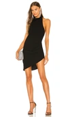 Amanda Uprichard Samba Ruched Halter Minidress In Black
