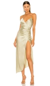 Ser.o.ya Emma Silk Dress In Sage
