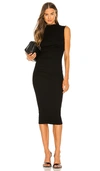 Enza Costa Silk Rib Sleeveless Twist Midi Dress In Black