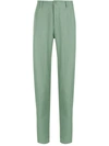 Osklen Fluid Linen Tailored Trousers In Green