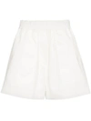 Lee Mathews Drill Elasticated-waist Shorts In White