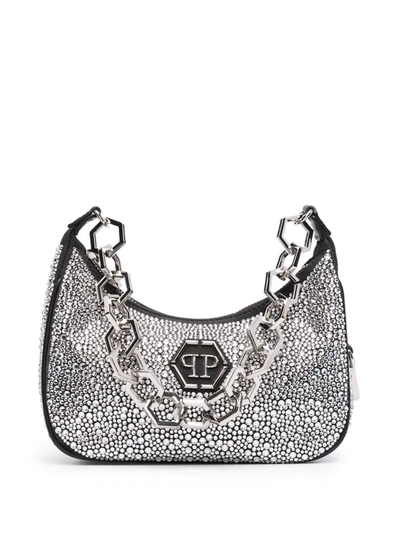 Philipp Plein Crystal-embellished Shoulder Bag In Black