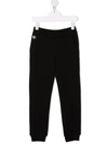 Philipp Plein Junior Heart Print Studded Track Pants In Black