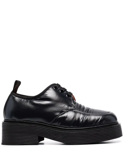 Marni Square-toe Lace-up Shoes In Black