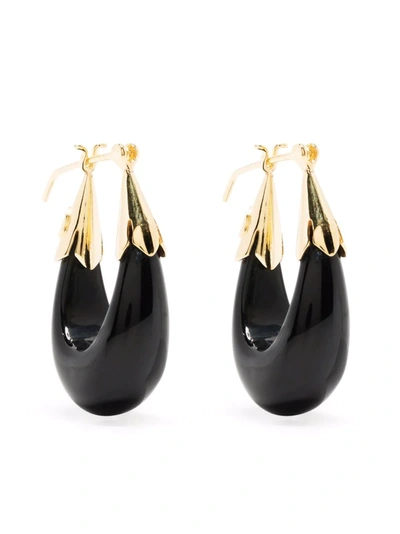 Gas Bijoux Ecume Huggie Earrings In Black