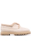Le Silla Yacht Shearling-lined Suede Loafers In Neutrals