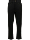 Frame High-rise Straight Leg Jeans In Black