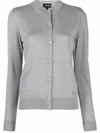 Emporio Armani Long-sleeve Button Cardigan In Grey