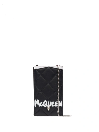 Alexander Mcqueen Quilted Logo Mini Bag In Black