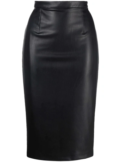 Styland Faux-leather Pencil Skirt In Black